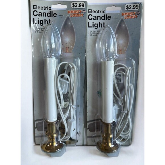 Mid Century Vintage Electric Candlesticks x 5 Brass Base Window Candle Plug In - Picture 6 of 11